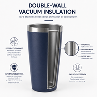 Gobelet isotherme en acier inoxydable de 20 oz avec logo personnalisé, vente en gros, anti-fuite, pour café
