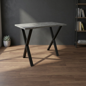 Industrial Modern Mango Wood Oblong Cocktail Bar <b>Table</b> Cross Base <b>Foldable</b> Stools Eco-Friendly Adjustable Height Commercial - Product Image 3