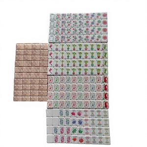 Mahjong Americano Azul Personalizado - Diseño Tallado 160 - Fichas con Brillo Perlado, Juego de Acrílico de Lujo de 4 Capas para Venta al por Mayor - Product Image 4