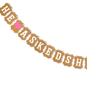 Lễ đính hôn Bunting anh ấy hỏi cô ấy nói có biểu ngữ đạo cụ ảnh đồ trang trí tiệc - Product Image 5