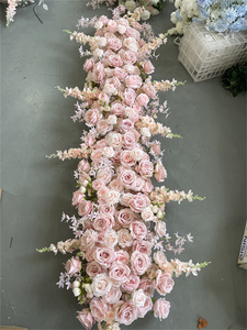 Runner da Tavolo Personalizzato IFG 7 Piedi con <span class=keywords><strong>Fila</strong></span> di Fiori Artificiali <span class=keywords><strong>Rosa</strong></span> per Decorazioni Matrimoniali - Product Image 6
