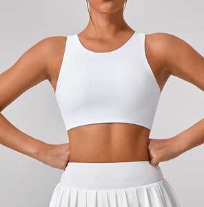 Tiktok Hot Sexy cuello alto a prueba de golpes deportes Yoga sujetador niñas gimnasio Fitness desgaste sujetador Top logotipo personalizado ropa para mujeres - Product Image 2