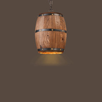 Lustre suspendu en bois de style industriel rural américain rétro, décoration de baril à vin pour restaurant, bar