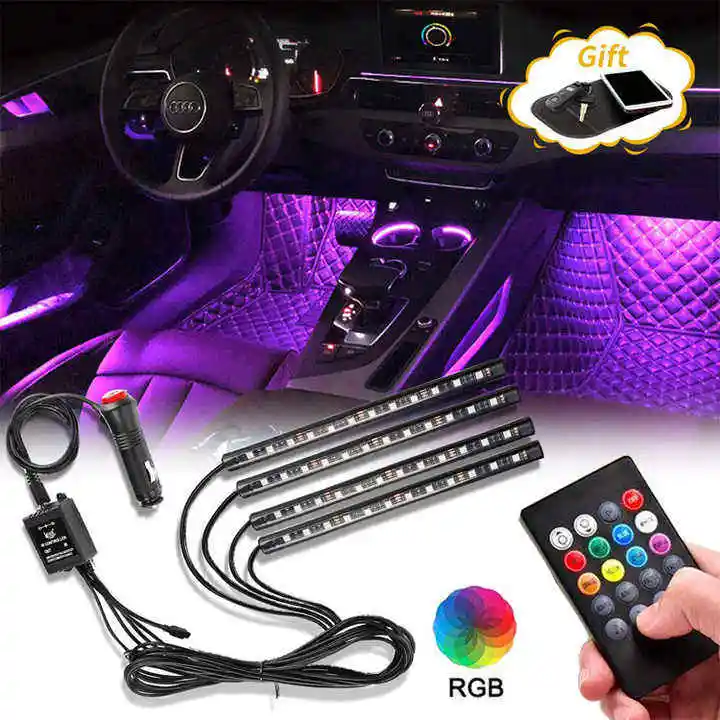 Kit de voiture RVB de lumière intérieure de LED de lueur polychrome de vente d'usine sous la bande de LED de voiture de puits de pied de tableau de bord pour la moto automatique de voiture