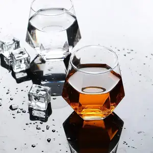 Bicchieri da degustazione in cristallo personalizzati bicchieri da vino in vetro bicchieri da whisky Bourbon bicchieri da vino senza stelo con diamanti spessi