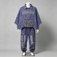 Vêtements en gros OEM : Veste oversize délavée à l'acide, effet vieilli, style vintage gothique streetwear, impression DTG Kornit