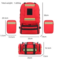 Sac de premiers secours tactique imperméable de survie d'urgence rouge personnalisé BEARKY avec bandes réfléchissantes, fermeture éclair, grande capacité, pour la nature sauvage