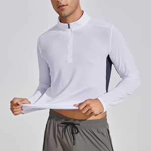 Camicie sportive da Golf <span class=keywords><strong>taglie</strong></span> <span class=keywords><strong>forti</strong></span> da <span class=keywords><strong>uomo</strong></span> nuove arrivate magliette sportive da ginnastica a maniche lunghe 1/4 <span class=keywords><strong>felpe</strong></span> con Zip a quarti - Product Image 5