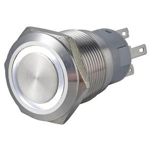 Interruptor de Botón Pulsador Momentáneo Iluminado con Anillo LED, 2NO2NC, IP67, Impermeable, 250V, 12V, 12mm, 22mm, Acero Inoxidable, 3A, para Electrodomésticos - Product Image 5