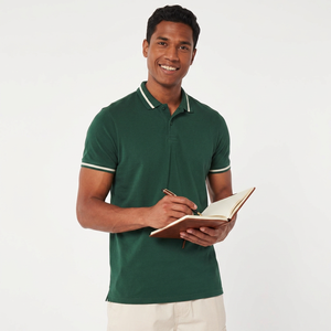 Polo homme de haute qualité personnalisé, doux et extensible, à manches courtes, avec patte de boutonnage - Product Image 1