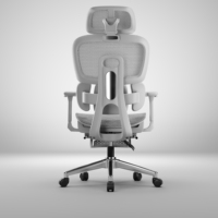 Chaise de bureau ergonomique moderne et confortable, chaise de direction grise entièrement en mesh pour bureau, Sillas De Oficina, fauteuil inclinable avec repose-pieds