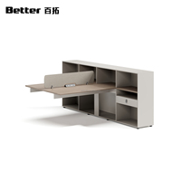 Ensemble bureau et chaise de bureau en bois, bureau d'ordinateur réglable, design minimaliste moderne, poste de travail pour 2 personnes