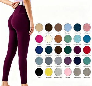 Pantalon de yoga taille haute uni pêche pour femme, extensible dans les quatre sens, infroissable, idéal pour le fitness, le Pilates et les sports d'été - Product Image 2