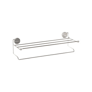 Stainless Steel Double Layer Towel <b>Rack</b> 7mm Solid Suction Mounted Bathroom Storage Shelf Minimalist Design - Product Image 5