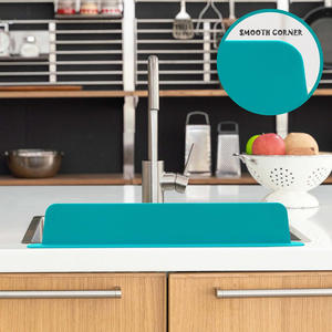 Paraspruzzi Impermeabile per Lavello - Extra Alto con Fori per Appendere, Divisorio Anti-Schizzi in Platino per Cucina e Bagno - Product Image 4