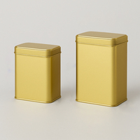 4 tailles de fer blanc de couleur unie pouvant être personnalisées à partir de boîtes de conserve carrées de café de luxe hermétiques pour l'emballage du thé.