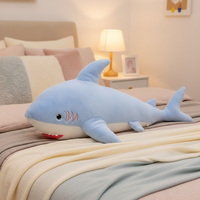 Peluche Requin Super Douce et Réaliste, Rembourrage Coton PP, Jouet en Peluche Géant à Câliner, Coussin Anti-Stress, Cadeau d'Anniversaire pour Enfants