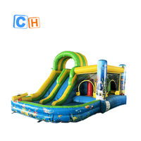 Château gonflable de jouet d'enfant populaire sautant la glissière d'eau de rebond Combo château commercial videur gonflable château de piscine de Moonwalk
