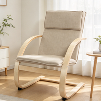Fauteuil de beauté professionnel personnalisable en bois courbé, monoplace, avec accoudoirs en bois massif, pour salons et mobilier de maison