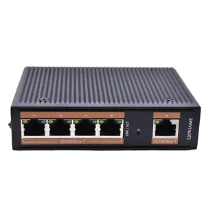 10/100Mbps không được quản lý 5 cổng Gigabit công nghiệp Ethernet Switch,IP40 đánh giá Din-Rail mạng chuyển đổi