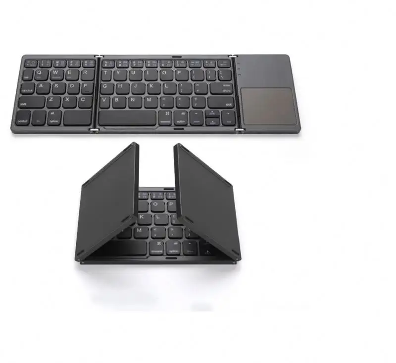 طاولة كمبيوتر محمول لوحة مفاتيح متوافقة مع جميع لوحات المفاتيح نظام الماوس لوحة مفاتيح قابلة للطي أسود Usb لاسلكي بصري OEM USB نوع C