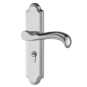 Set Completo Maniglia per Porta in Acciaio Inossidabile con Serratura e Chiavi, Leva Ondulata Lucida, Ferramenta Robusta per Camera da Letto e Bagno - Product Image 6