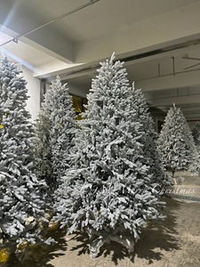 Árbol de Navidad Artificial Flocado con Nieve, Forma Completa, PE Mixto Denso, Decoraciones Navideñas <span class=keywords><strong>para</strong></span> el Hogar y Sala de Estar - Product Image 3
