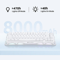Clavier mécanique sans fil GravaStar Mercury K1 75% Tri-mode BT5.0/2.4G/USB-C, touches Jelly, interrupteurs linéaires RGB
