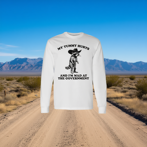 Camiseta de manga larga Government Cowboy Raccoon para expresar tu ira y malestar, una camiseta promocional con estilo - Product Image 3