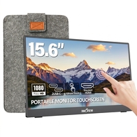 Monitor Portabel 15,6 inci 60Hz Layar Sentuh 1080P 10 Titik Sentuh Portabel dengan Sarung Pelindung