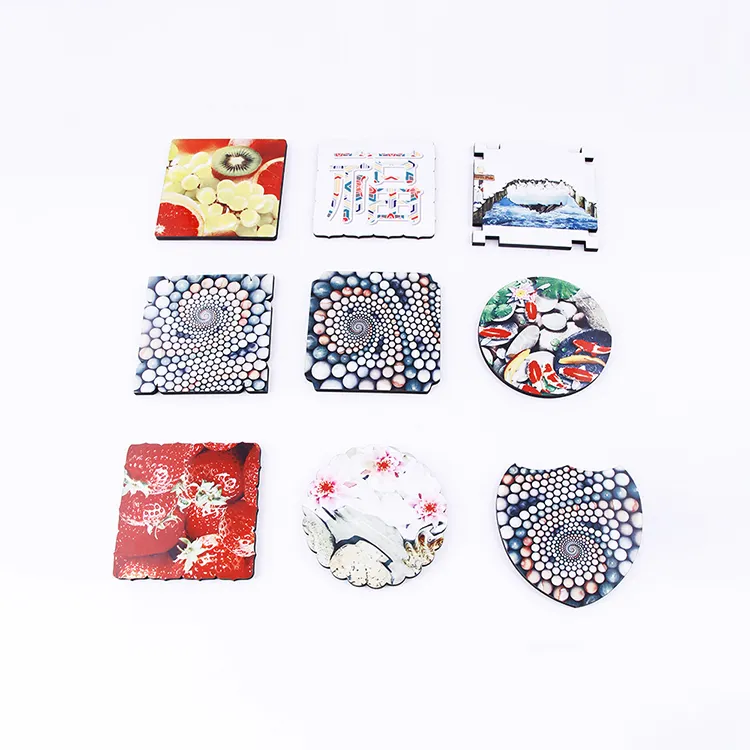 Custom DIY Sublimation Printing MDF Mug Coaster Blank Different Designs Wood Board Cup Coaster