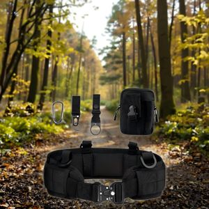 Cinturón Táctico de Patrulla para Caza, Cinturón de Combate MOLLE Acolchado con Bolsa de Almacenamiento Desmontable, Material EVA Negro/Verde/Caqui - Product Image 5