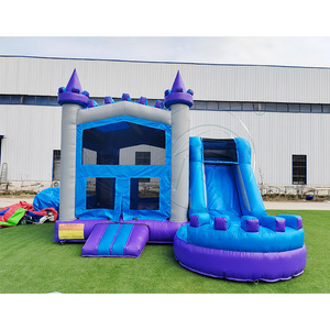 Castillo Inflable Comercial Azul y Morado <span class=keywords><strong>con</strong></span> Tobogán, Castillo Hinchable Personalizado <span class=keywords><strong>con</strong></span> <span class=keywords><strong>Piscina</strong></span> de Agua <span class=keywords><strong>para</strong></span> Uso en Interiores y Exteriores - Product Image 1