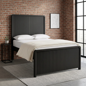 Classic Luxury Black <b>Platform</b> <b>Bed</b> <b>Frame</b> Radiata/MDF Wooden Bedstead for Hotel & Commercial Apartment - Product Image 4