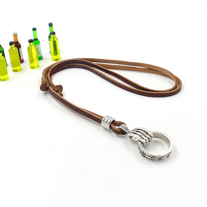 Vòng cổ mặt dây chuyền hợp kim cổ điển, dây chuyền len dệt tay bằng da dành cho nam - Product Image 5