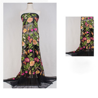 2025 gros Haute Couture inde multicolore fleur motif broderie tissu pour sacs mariages Textiles de maison trame tricoté