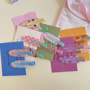 Summer Grape Cherry Fruit Printed Plastic <strong>Hair</strong> Clips 2pcs/Set Sweet No Crease Makeup Hairpins for Girls - Product Image 2