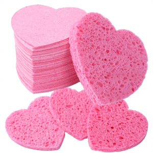 Éponge faciale compressée en gros pour le nettoyage, éponge exfoliante jetable en cellulose rose biologique pour esthéticiennes - Product Image 1