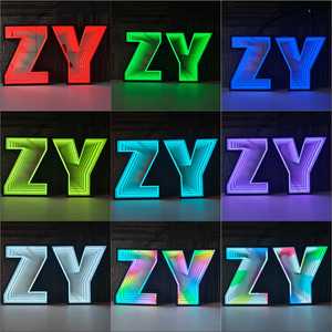 Personajes abisales personalizables con espejos infinitos 3D Luces de neón LED Letras iluminadas Cuerpo de lámpara acrílica - Product Image 3