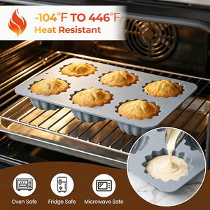 MUYULINS Factory Customizable 6-Cavity Flower-Shaped LFGB Platinum Grade Non-Stick BPA Free <b>Silicone</b> Mousse Cake Mold - Product Image 3
