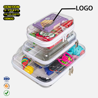 Mallette de rangement à coque rigide en plastique PVC transparent avec logo personnalisé pochette de transport à fermeture éclair boîte à outils d'organisation de gadgets numériques quotidiens de voyage