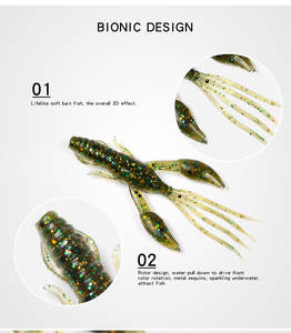 FTK 1 PIÈCES 60MM 1.5G <span class=keywords><strong>Cray</strong></span> LureFishing Basse Carpe Leurre Minnow Leurre Appâts Artificiels Ver Appâts De Pêche Doux De Pêche - Product Image 4