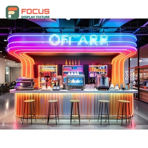 Exhibidor Creativo para Productos de Café, Diseño de Estante Abierto, Área de Exhibición para Bolsas de Café, Exhibidor para Cafetería - Product Image 1