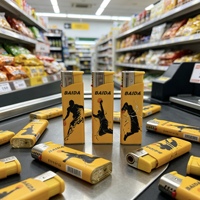 Briquet à Butane Portable en Plastique Jaune avec Motif Silhouette de Basketball pour Barbecue, Fumer et Bougies