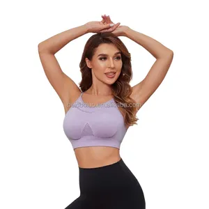 Mulher Seamless vest underwear Spandex confortável sexy esporte sutiã para ioga esporte correndo