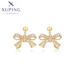 X000018992 gioielli <span class=keywords><strong>Xuping</strong></span> 14K oro placcato colore orecchino moda perline Zirconia archetto orecchini donna <span class=keywords><strong>Xuping</strong></span> - Product Image 1