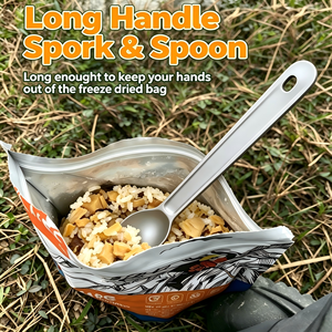 Cuillère en titane à long manche, ustensile ultraléger pour le camping, vaisselle de camping en plein air pour les repas lyophilisés, voyage - Product Image 4