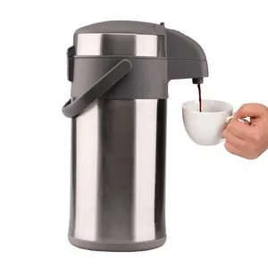 Airpot Thermos Coffee Carafe Insulated Inox Stainless Steel Coffee Beverage  Dispenser with Pump Thermal Vacuum Jug Free Shipping - AliExpress