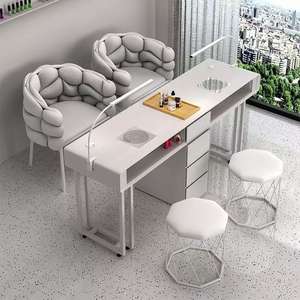 Chuque - Muebles de Salón Modernos y Lujosos, Mesa de Manicura con Colector de Polvo, Almacenamiento Múltiple, Madera Maciza, Hidroterapia, Belleza, <span class=keywords><strong>Uñas</strong></span> - Product Image 2