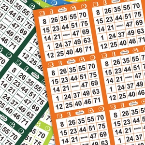 Tarjetas de Bingo con Números, Impresión Digital a Color, Diseño Personalizado, Muestra Gratuita, Juego de Bingo Imprimible, Impresión de Tarjetas de Bingo - Product Image 1
